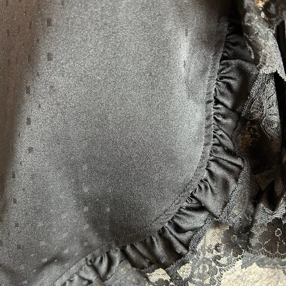 Vintage Givenchy Intimate Black Polka Dot Bed Jacket Size Medium - Picture 3 of 13